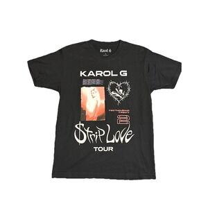 Karol G Strip Love Tour Merch T shirt Black Size‎ Medium Reggaeton Colombia